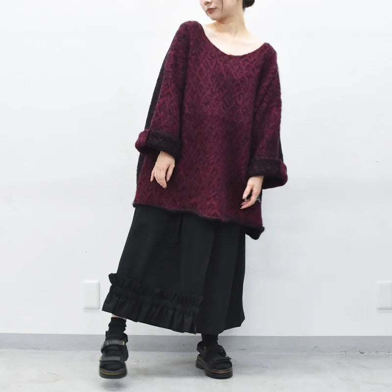 JUVENILE HALL ROLLCALL / 1956 KID MOHAIR LEO PULLOVER - DARK RED