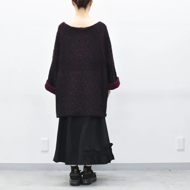 JUVENILE HALL ROLLCALL / 1956 KID MOHAIR LEO PULLOVER - DARK RED