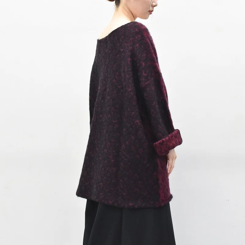 JUVENILE HALL ROLLCALL / 1956 KID MOHAIR LEO PULLOVER - DARK RED