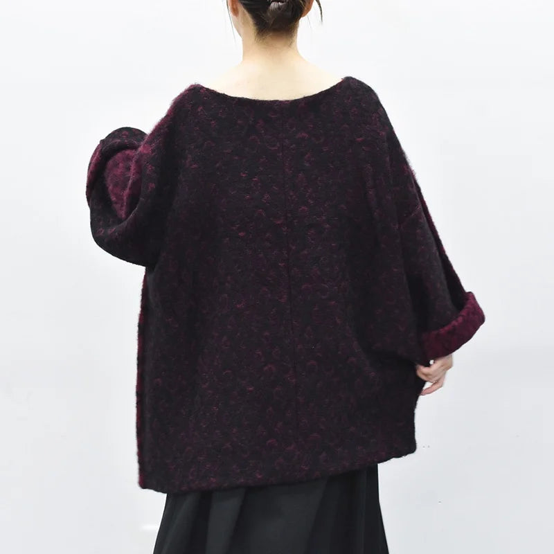 JUVENILE HALL ROLLCALL / 1956 KID MOHAIR LEO PULLOVER - DARK RED