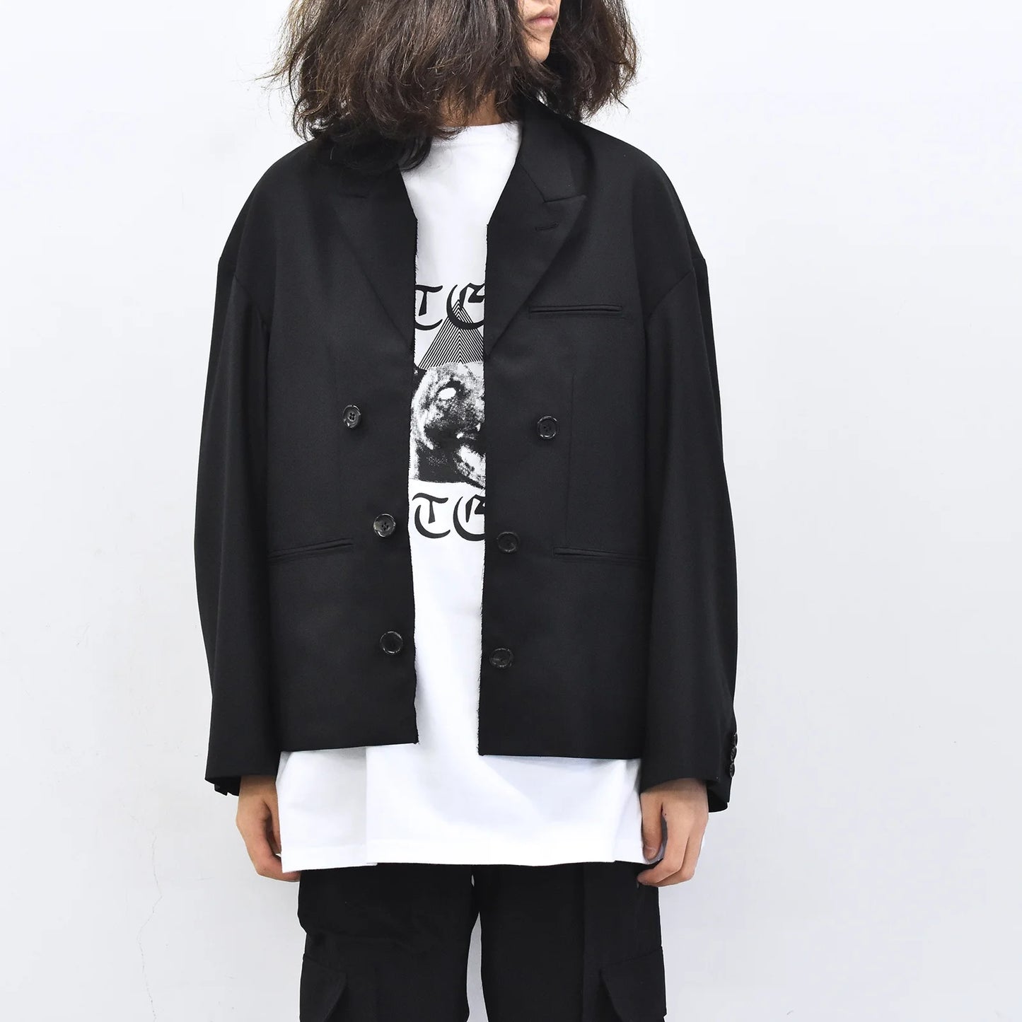 THE JEAN PIERRE / Tear Off Double Jacket - BLACK