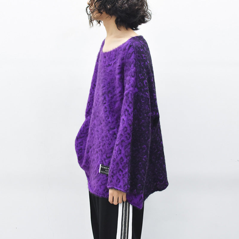 JUVENILE HALL ROLLCALL / 1956 KID MOHAIR LEO PULLOVER - PURPLE