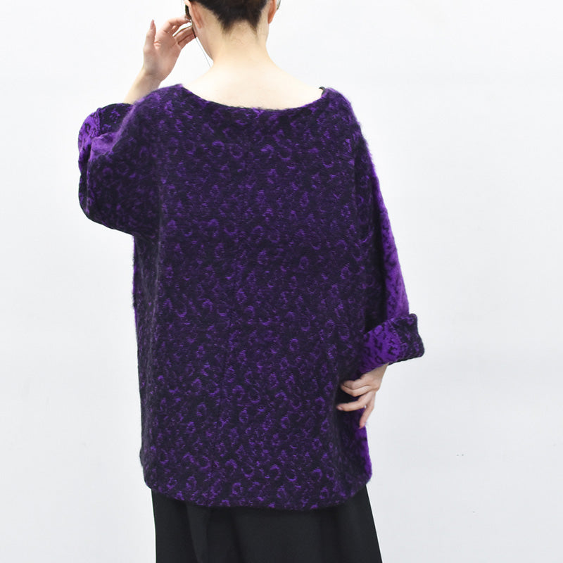 JUVENILE HALL ROLLCALL / 1956 KID MOHAIR LEO PULLOVER - PURPLE
