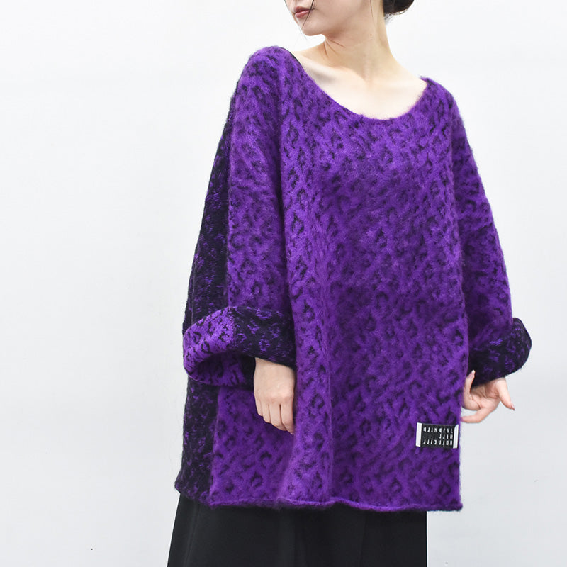 JUVENILE HALL ROLLCALL / 1956 KID MOHAIR LEO PULLOVER - PURPLE