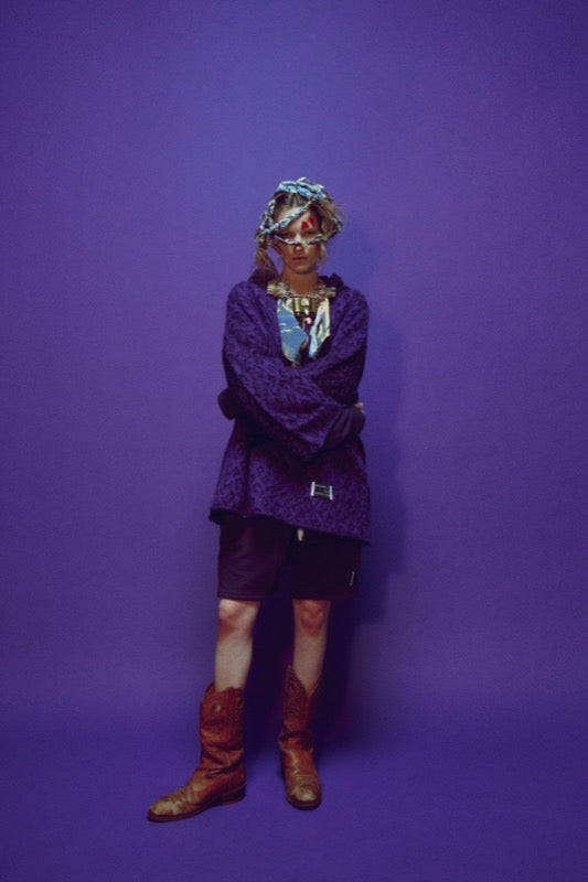 JUVENILE HALL ROLLCALL / 1956 KID MOHAIR LEO PULLOVER - PURPLE