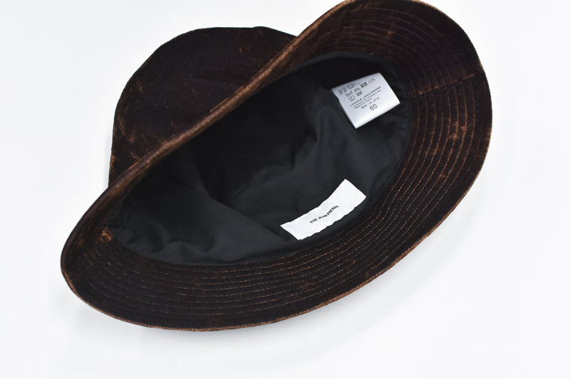 THE JEAN PIERRE / Chambray Velvet Bucket hat - PURPLE BROWN