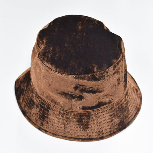 THE JEAN PIERRE / Chambray Velvet Bucket hat - PURPLE BROWN