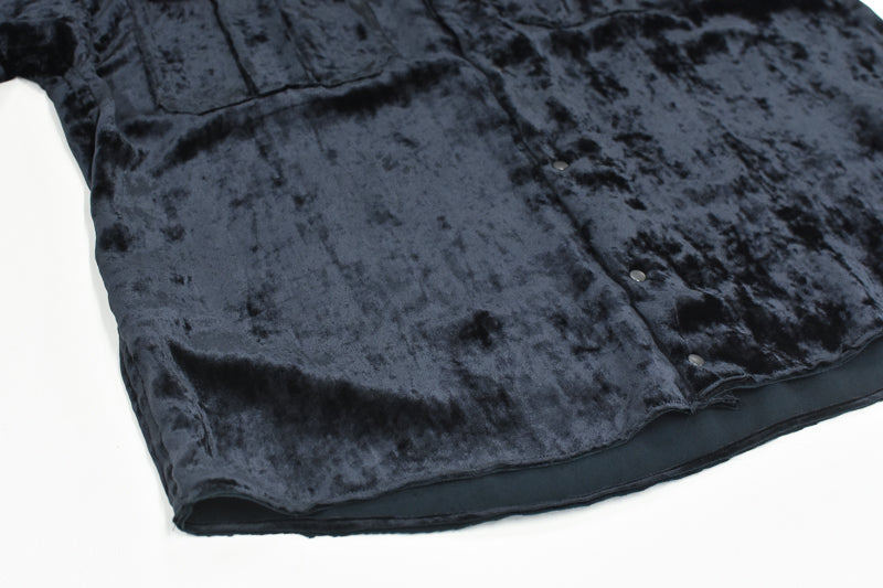 THE JEAN PIERRE / Dove Chambray Velvet Shirt - BLUE BLACK