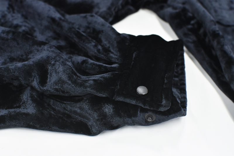 THE JEAN PIERRE / Dove Chambray Velvet Shirt - BLUE BLACK