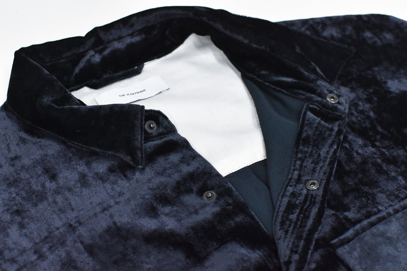 THE JEAN PIERRE / Dove Chambray Velvet Shirt - BLUE BLACK