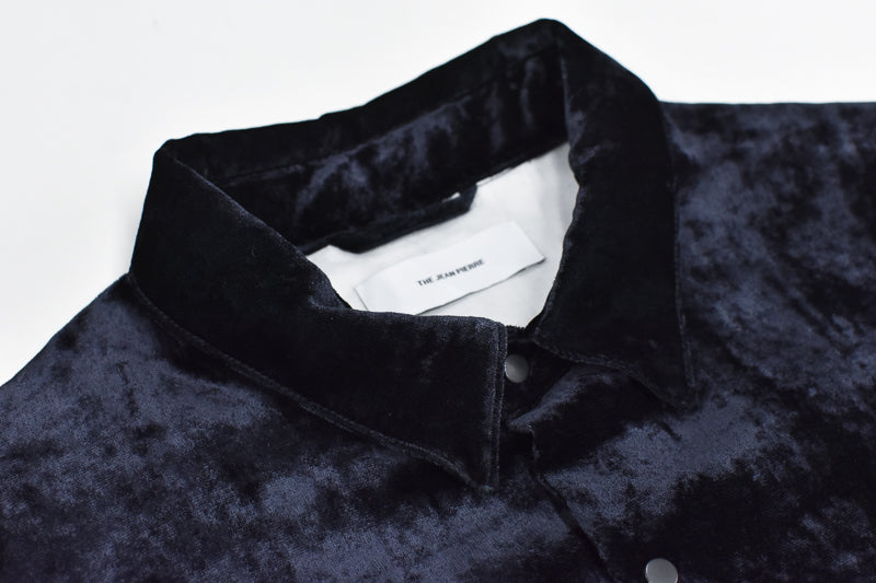 THE JEAN PIERRE / Dove Chambray Velvet Shirt - BLUE BLACK