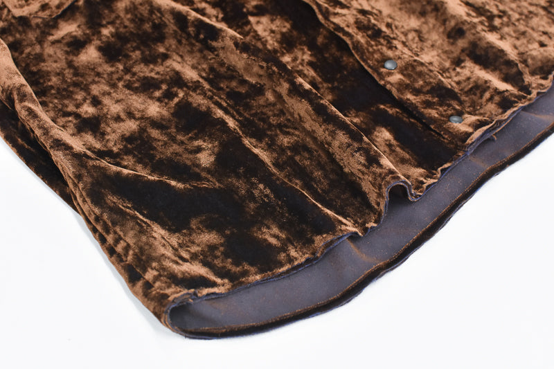THE JEAN PIERRE / Dove Chambray Velvet Shirt - PURPLE BROWN