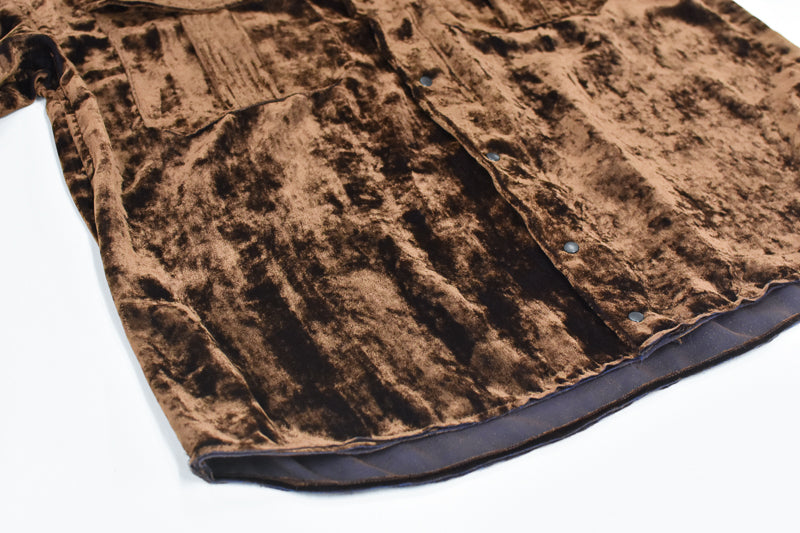 THE JEAN PIERRE / Dove Chambray Velvet Shirt - PURPLE BROWN