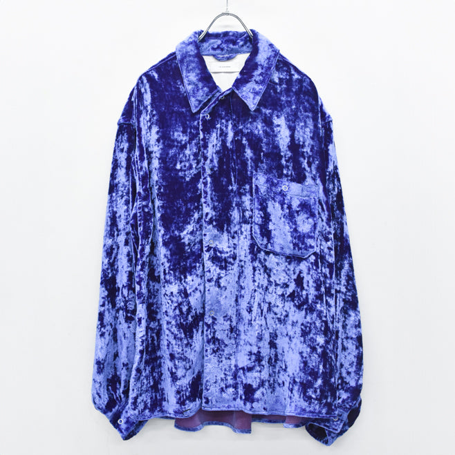 THE JEAN PIERRE / 60's Sleeping Chambray Velvet Shirts - PURPLE BLUE
