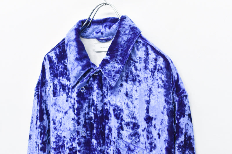 THE JEAN PIERRE / 60's Sleeping Chambray Velvet Shirts - PURPLE BLUE
