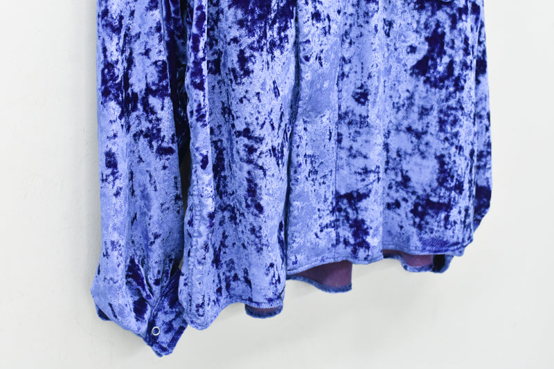 THE JEAN PIERRE / 60's Sleeping Chambray Velvet Shirts - PURPLE BLUE