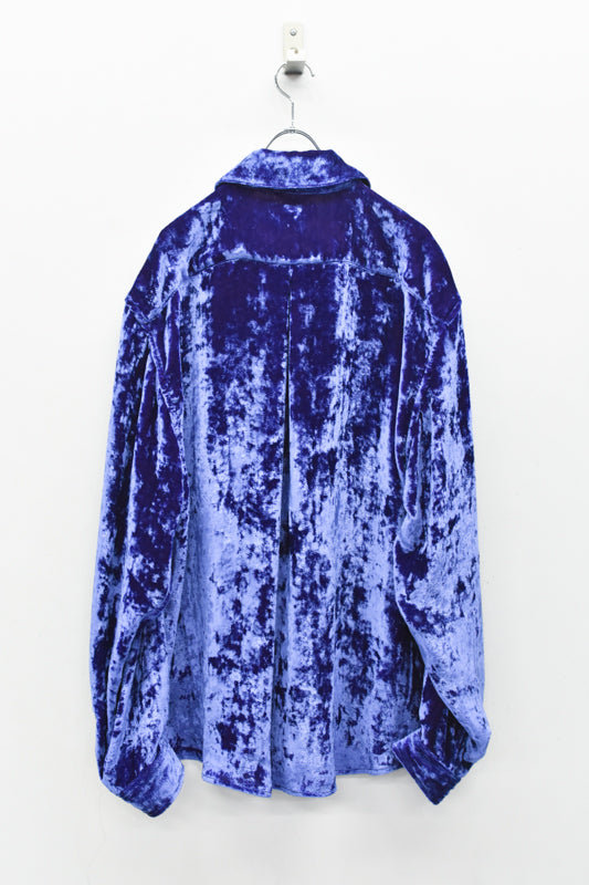 THE JEAN PIERRE / 60's Sleeping Chambray Velvet Shirts - PURPLE BLUE