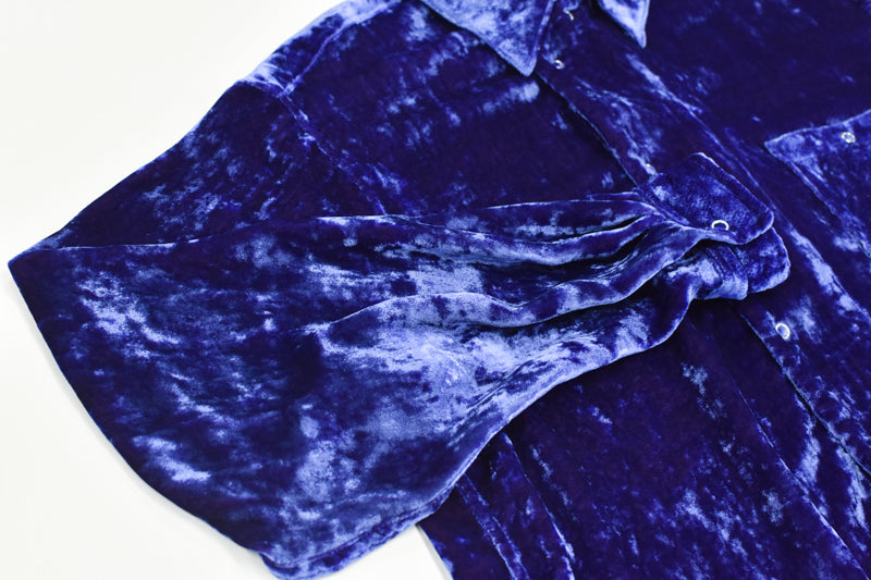 THE JEAN PIERRE / 60's Sleeping Chambray Velvet Shirts - PURPLE BLUE