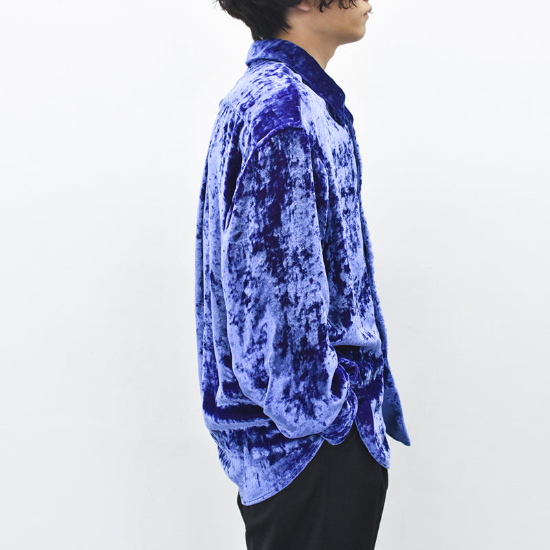 THE JEAN PIERRE / 60's Sleeping Chambray Velvet Shirts - PURPLE BLUE