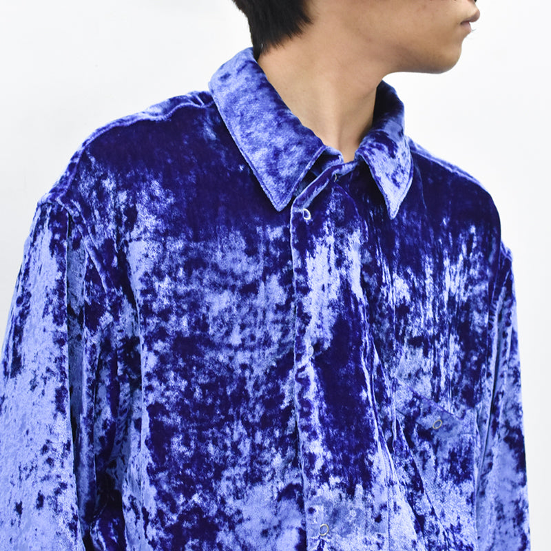 THE JEAN PIERRE / 60's Sleeping Chambray Velvet Shirts - PURPLE BLUE