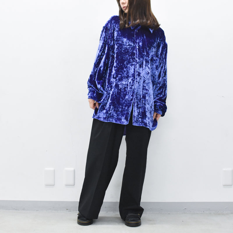 THE JEAN PIERRE / 60's Sleeping Chambray Velvet Shirts - PURPLE BLUE