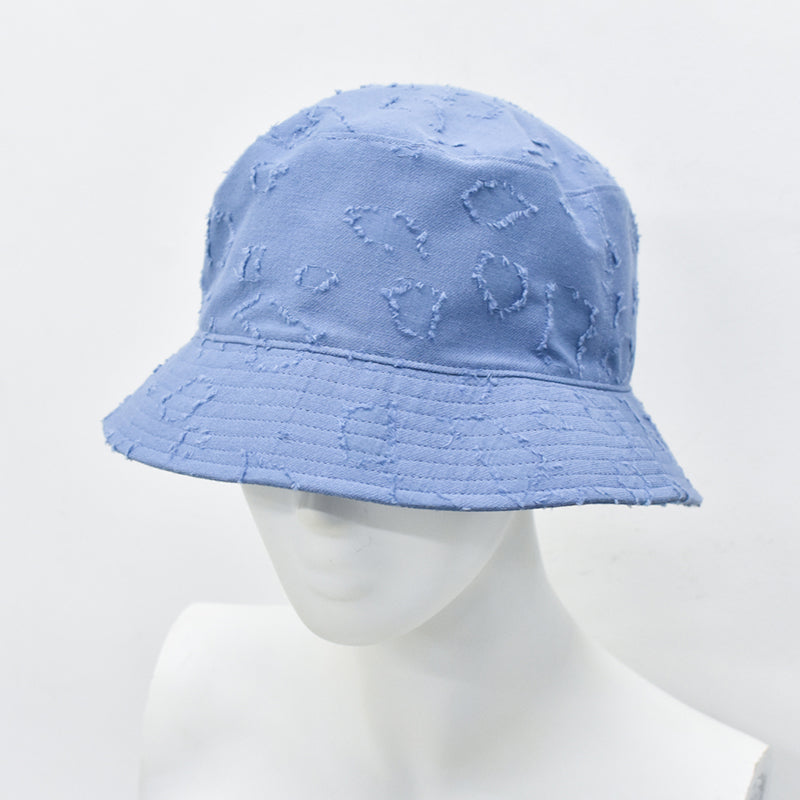 THE JEAN PIERRE / Grunge Jacquard Bucket Hat - GREIGE BLUE