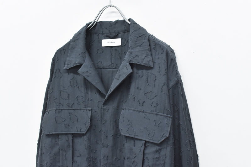 THE JEAN PIERRE / Grunge Jacquard Manette CPO Shirts - INK BLACK