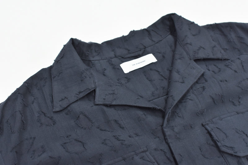 THE JEAN PIERRE / Grunge Jacquard Manette CPO Shirts - INK BLACK