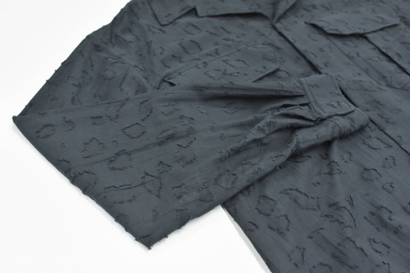 THE JEAN PIERRE / Grunge Jacquard Manette CPO Shirts - INK BLACK