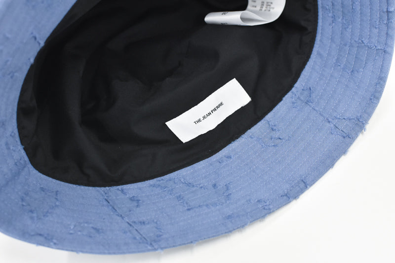 THE JEAN PIERRE / Grunge Jacquard Bucket Hat - GREIGE BLUE