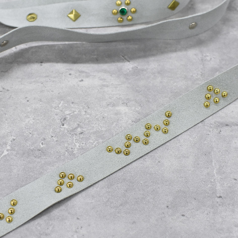 BODYSONG. / ULTRASUEDE STUDDED BELT - GRAY