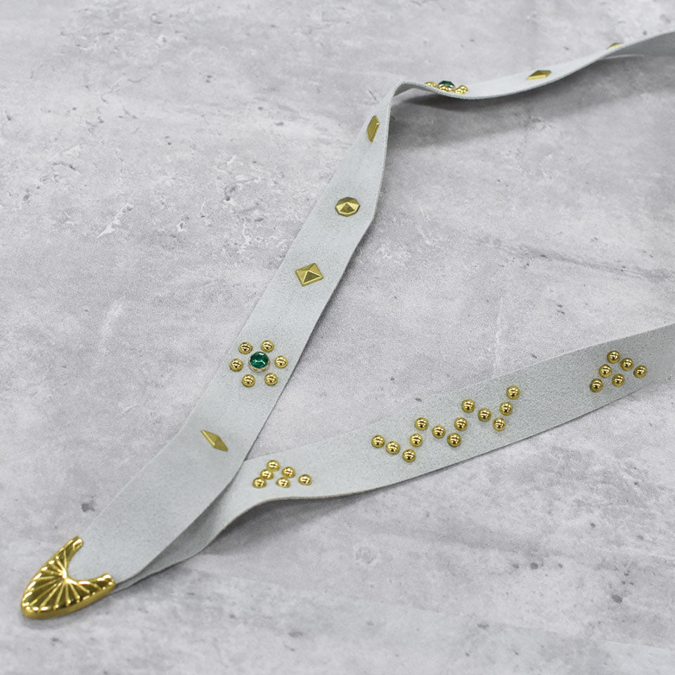 BODYSONG. / ULTRASUEDE STUDDED BELT - GRAY