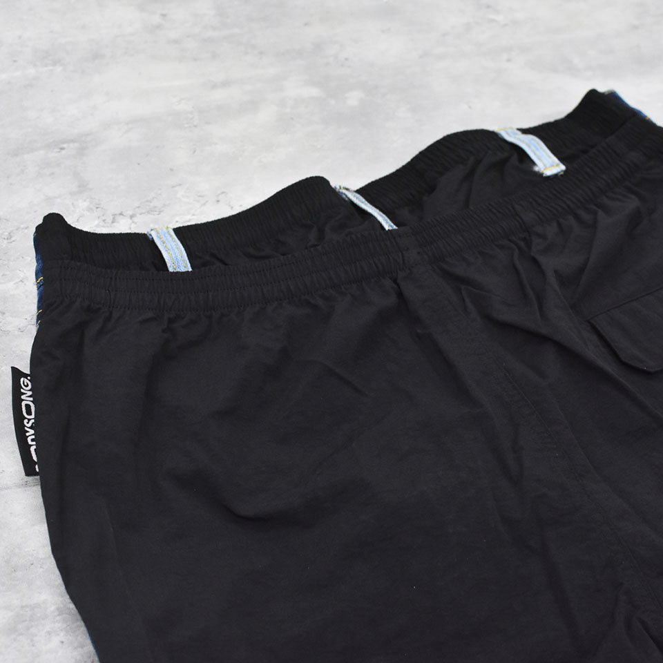 BODYSONG. / REMODELED DENIM FRONT + LAYERED TRAINING PT