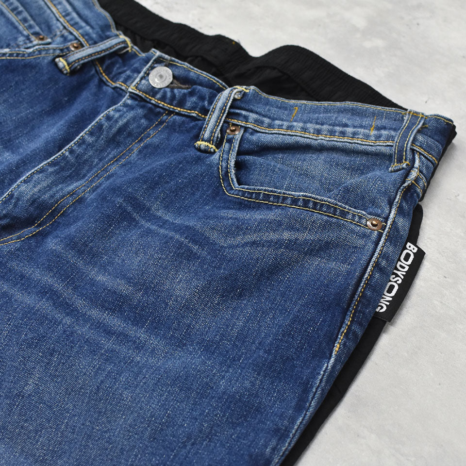 BODYSONG. / REMODELED DENIM FRONT + LAYERED TRAINING PT