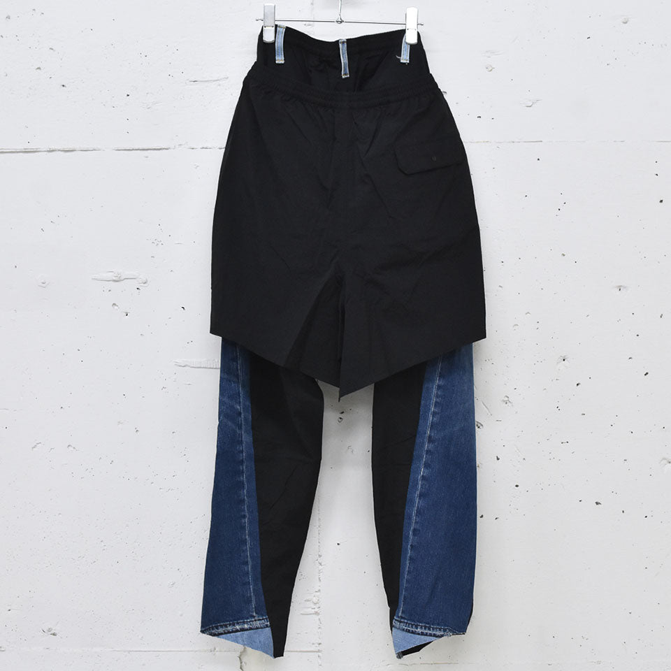 BODYSONG. / REMODELED DENIM FRONT + LAYERED TRAINING PT