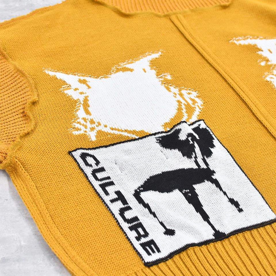 BODYSONG. / REVERSIBLE BALACLAVA SWEATER - ORANGE