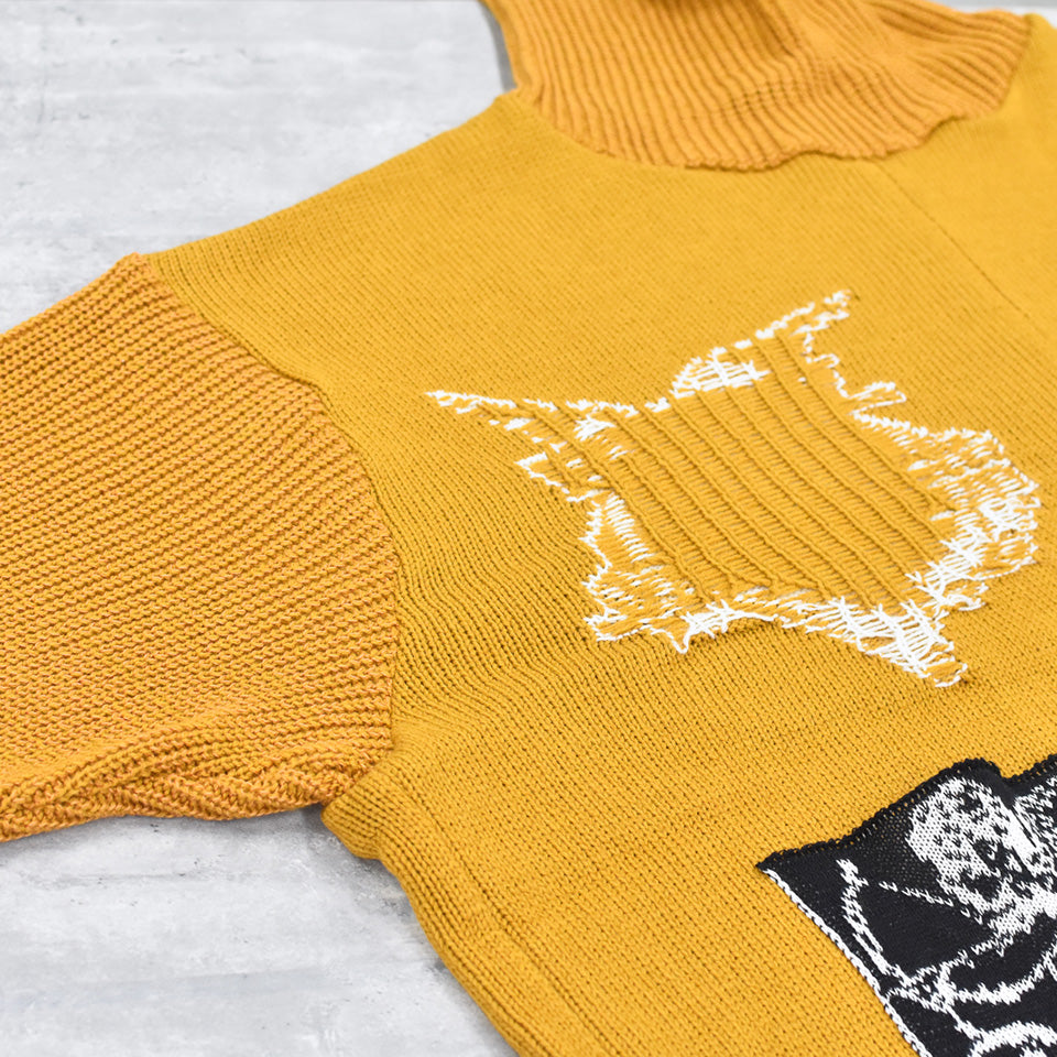 BODYSONG. / REVERSIBLE BALACLAVA SWEATER - ORANGE