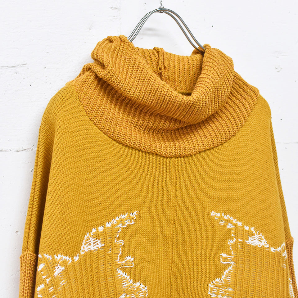 BODYSONG. / REVERSIBLE BALACLAVA SWEATER - ORANGE