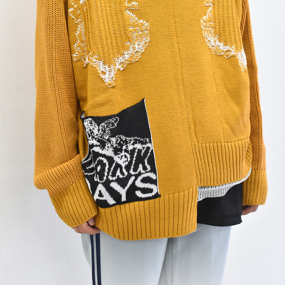 BODYSONG. / REVERSIBLE BALACLAVA SWEATER - ORANGE