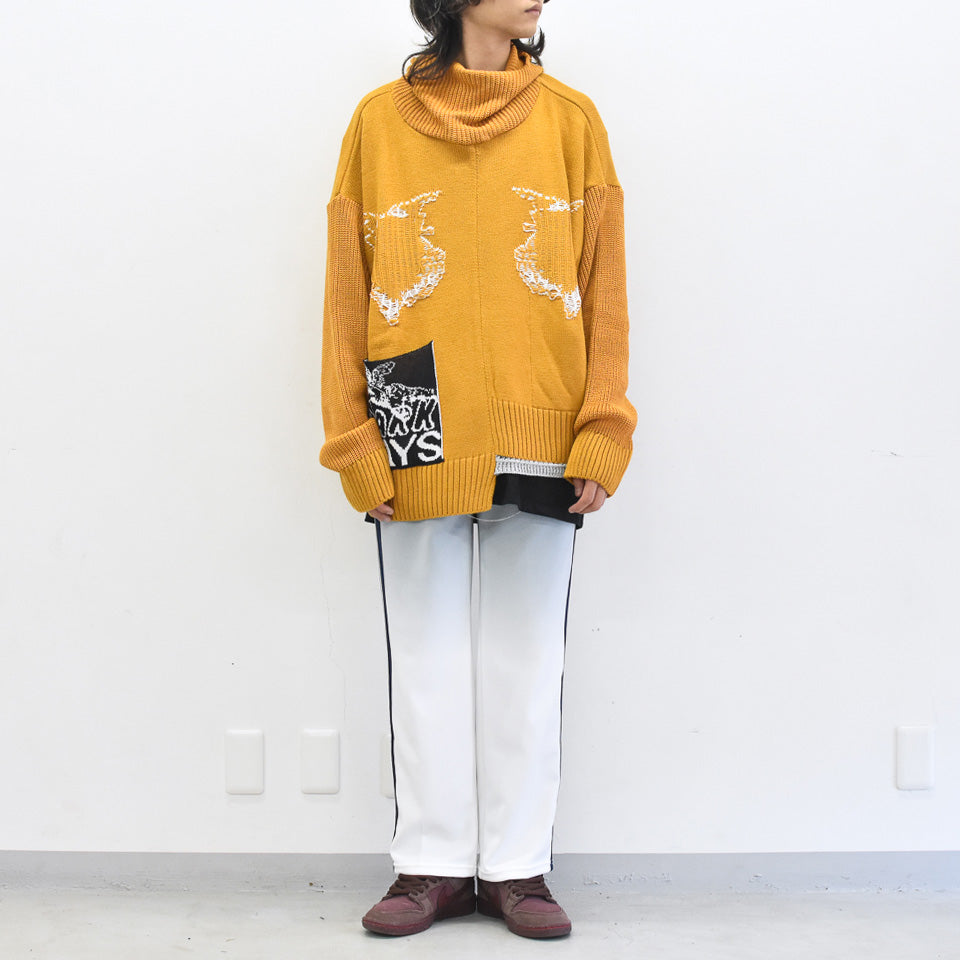 BODYSONG. / REVERSIBLE BALACLAVA SWEATER - ORANGE
