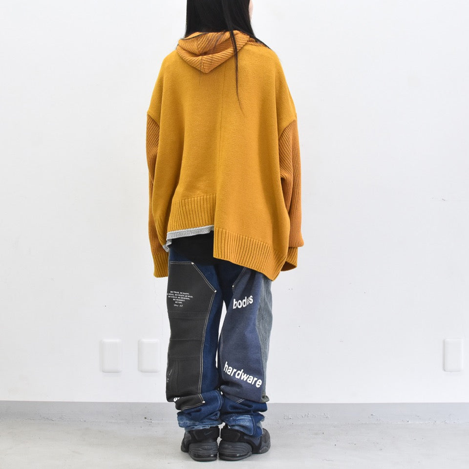 BODYSONG. / REVERSIBLE BALACLAVA SWEATER - ORANGE
