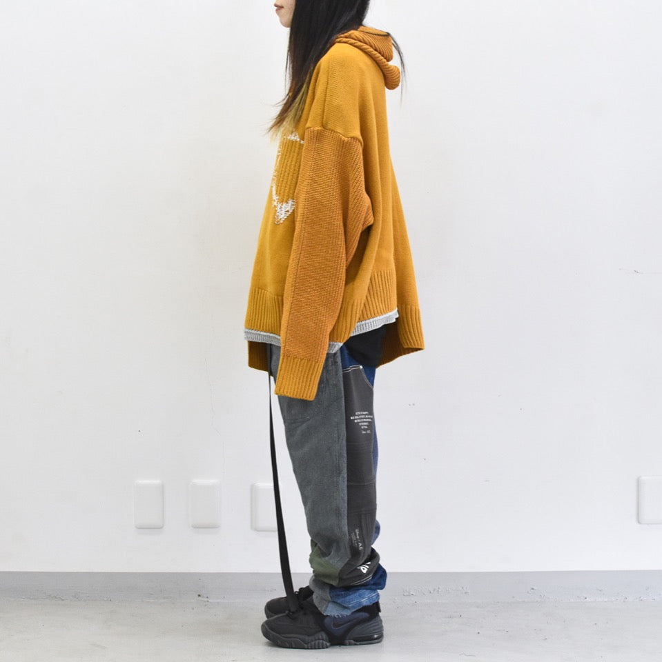 BODYSONG. / REVERSIBLE BALACLAVA SWEATER - ORANGE