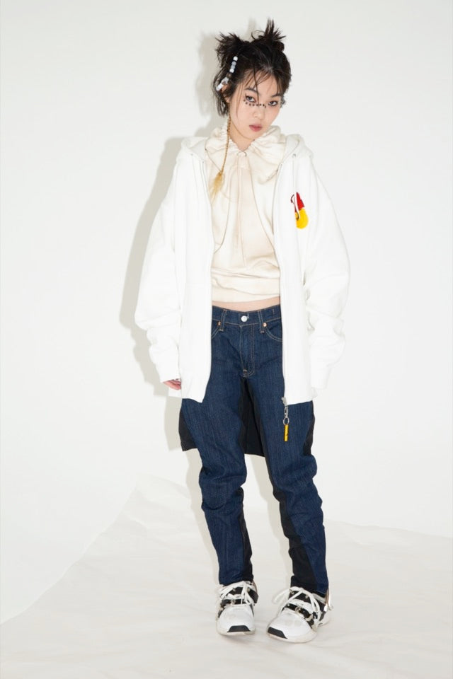 BODYSONG. / REMODELED DENIM FRONT + LAYERED TRAINING PT