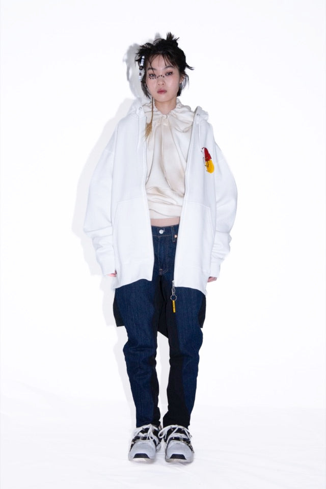 BODYSONG. / REMODELED DENIM FRONT + LAYERED TRAINING PT
