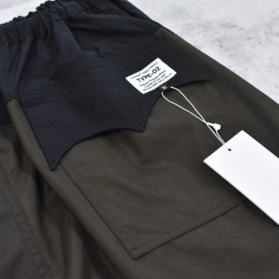 elephant TRIBAL fabrics / 3D Snow Camo Nylon Pants - BROWN