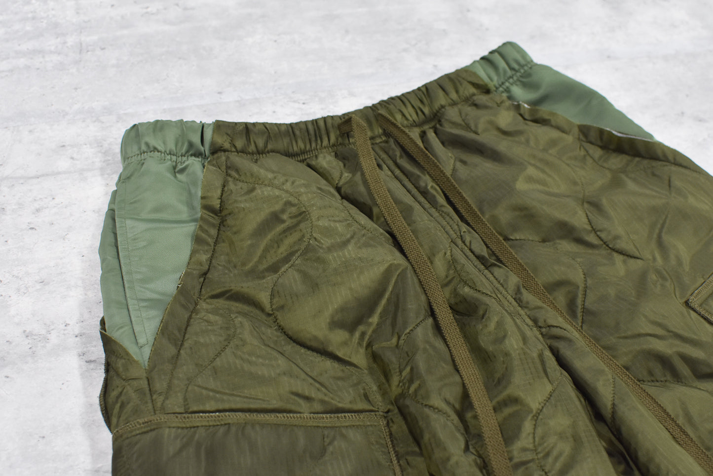 elephant TRIBAL fabrics / Cut Off Quilting Cargo Pants - KHAKI