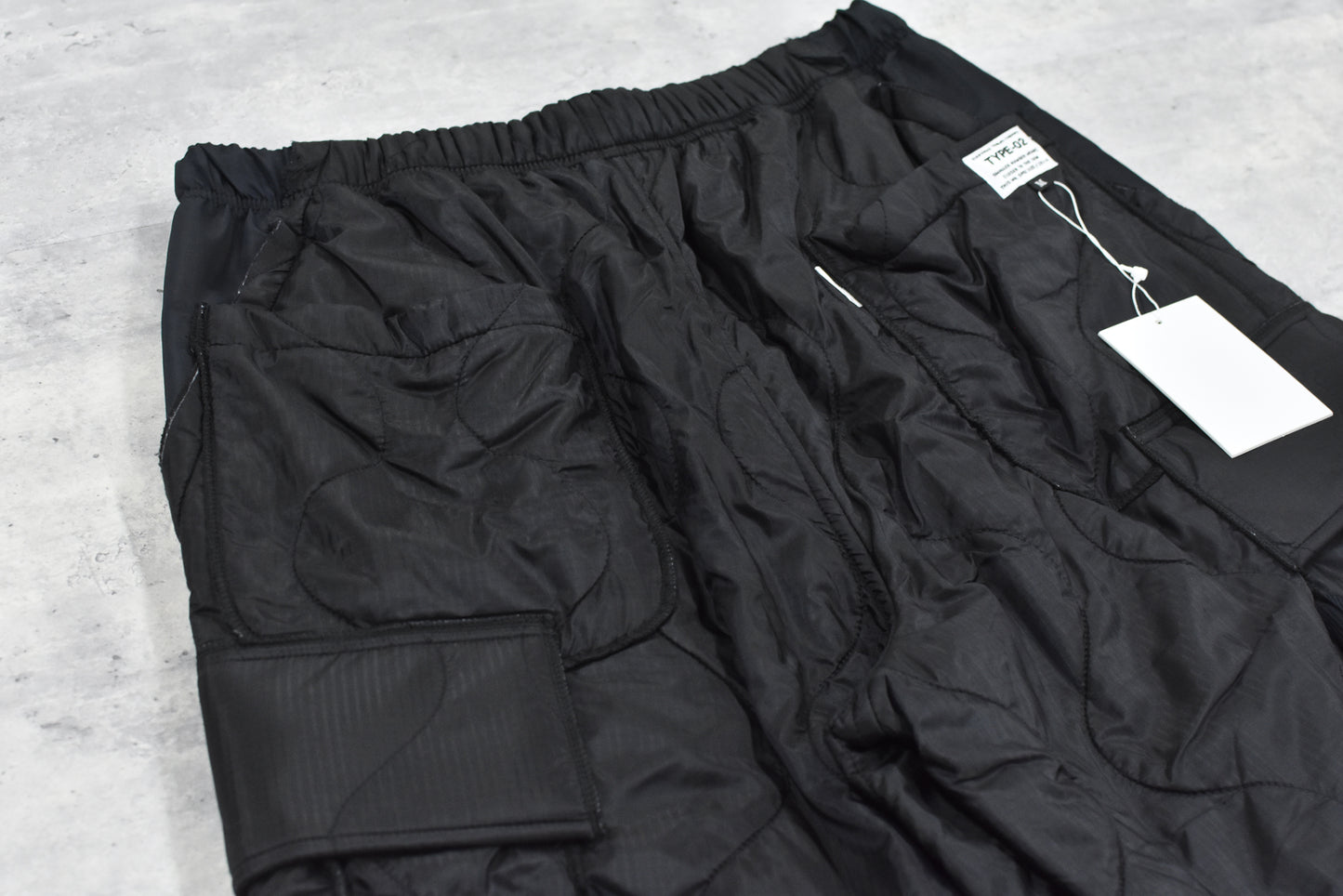 elephant TRIBAL fabrics / Cut Off Quilting Cargo Pants - BLACK