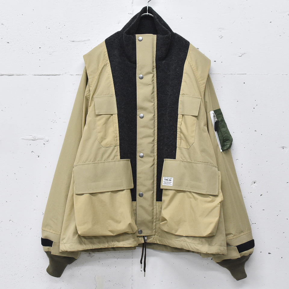 elephant TRIBAL fabrics / Hybrid Mountain JKT - BEIGE