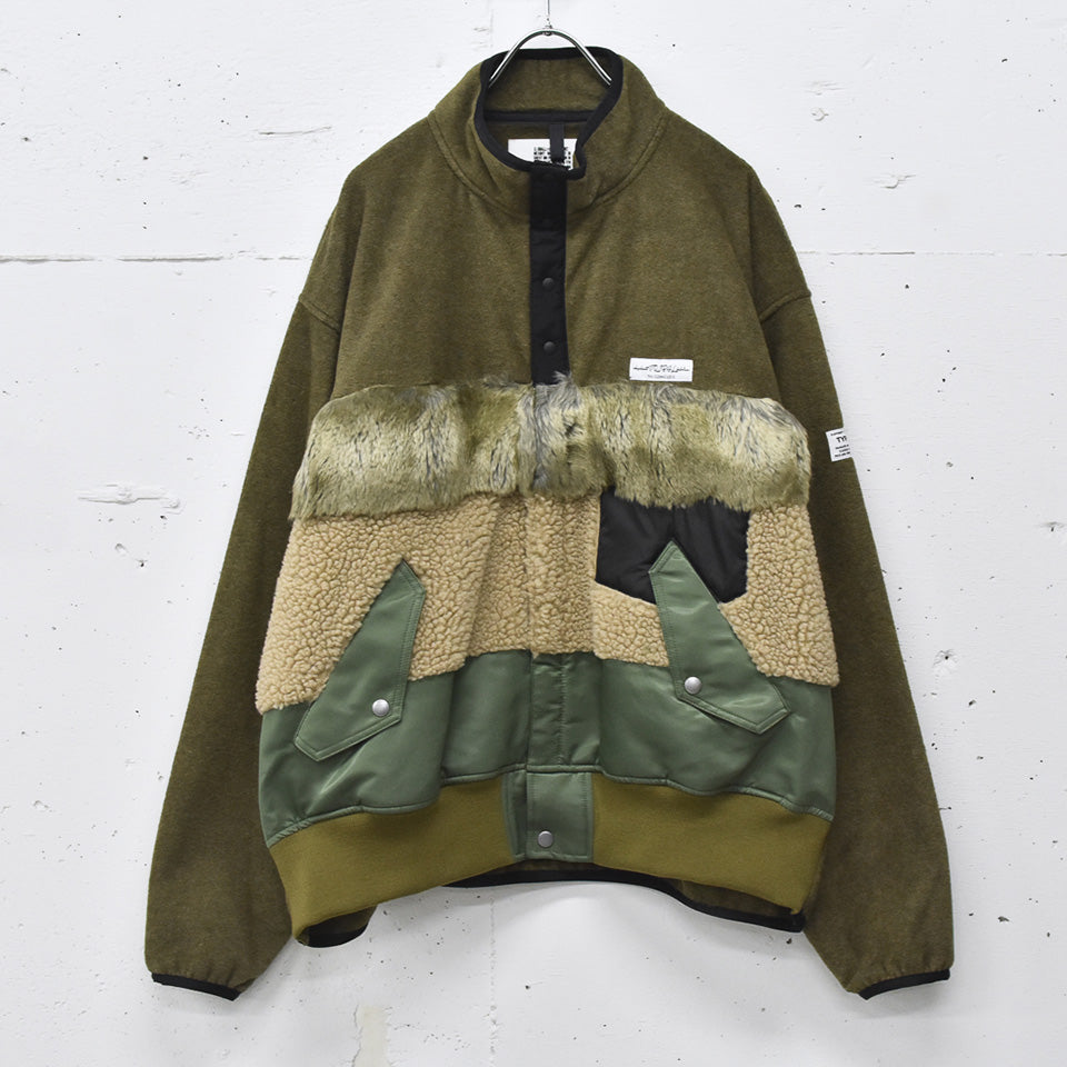 elephant TRIBAL fabrics / chaos boa blouson - KHAKI