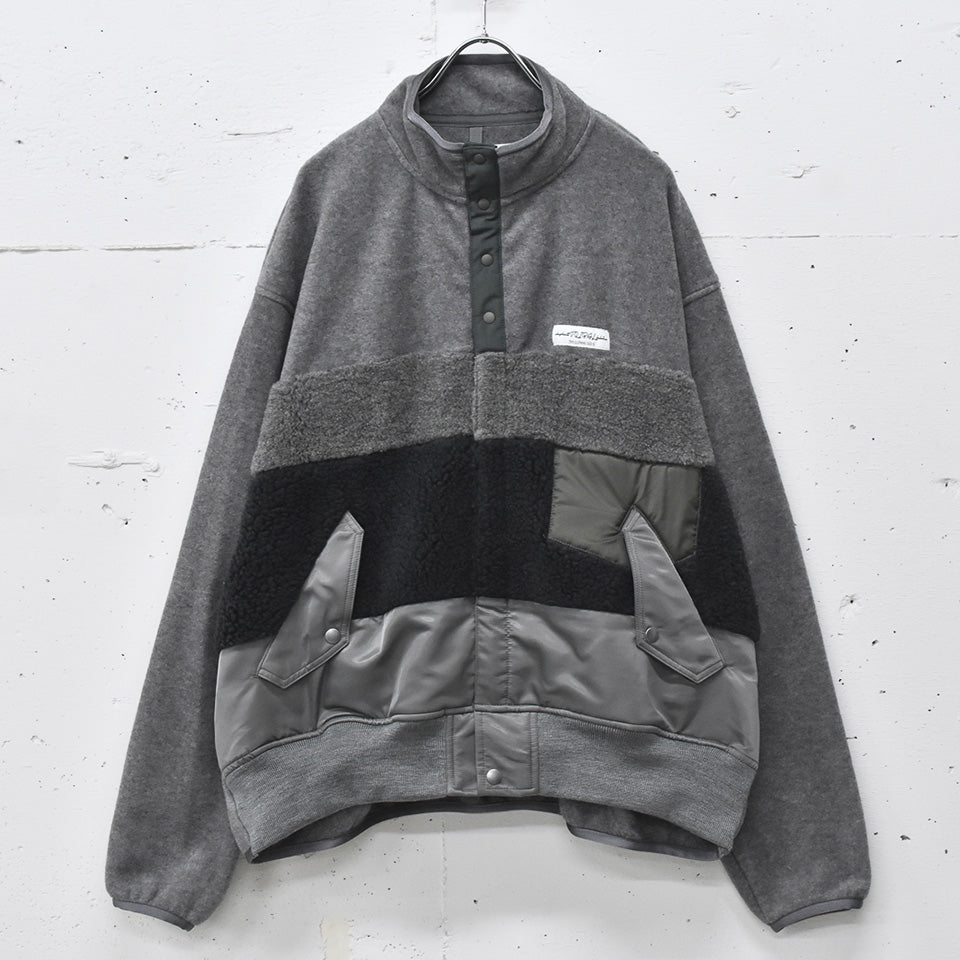 elephant TRIBAL fabrics / chaos boa blouson - GRAY